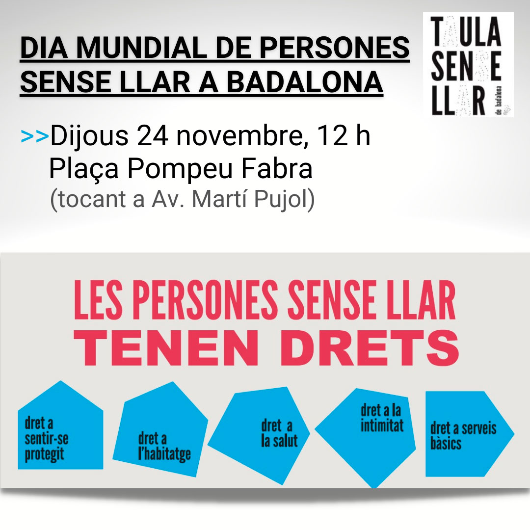 Dia Mundial de Persones Sense Llar a Badalona 24 Novembre 2022